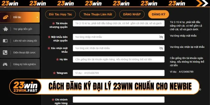 Cách đăng ký đại lý 23WIN chuẩn cho newbie