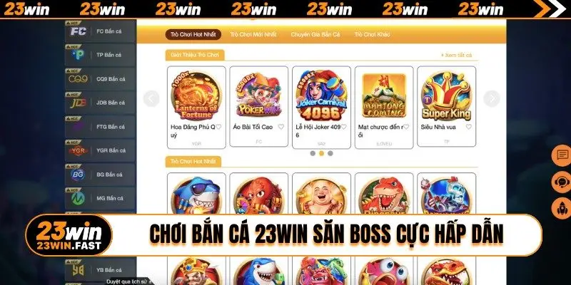Chơi bắn cá 23WIN săn boss cực hấp dẫn